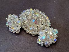 Vintage AB Crystal Brooch & Clip Earrings Set 1950s Aurora Borealis Oval Pin | eBay Crystal Brooch, Clip Earrings, Vintage Costume Jewelry, Vintage Costumes, Earrings Set, Costume Jewelry, Clip On Earrings, Earring Set