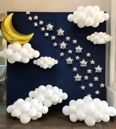 Deco Ballon, Star Baby Showers, Balloon Wall, Balloon Decor, Twinkle Twinkle Little Star, Baby Diy, Baby Party, Moon And Stars