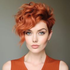 Shoulder Length Curly Hair, Cool Hairstyles For Girls, Short Sassy Haircuts, Sassy Haircuts, Cortes De Cabello, Short Red Hair, Amazing Hairstyles, Asymmetrical Hairstyles, Long Face Hairstyles