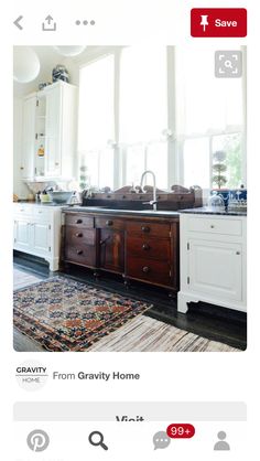 the instagram page shows an image of a kitchen