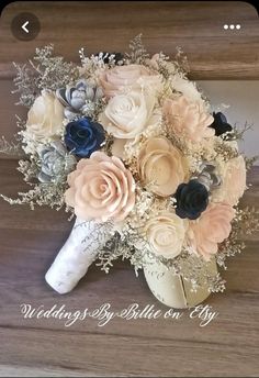 the bridal bouquet is made up of flowers