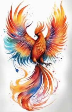 a colorful bird that is flying in the air with its wings spread out and it's tail extended