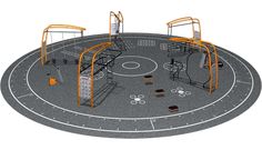 an image of a playground with swings and equipment