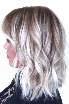 Bob Lung, Ombre Colour, Balayage Blond, Blond Balayage, Ice Blonde, Wavy Bob Hairstyles, Hair White, Silver Blonde, White Ombre