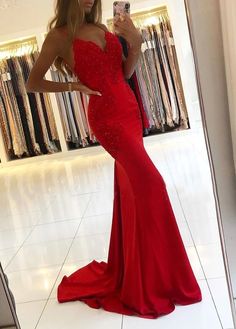 Mermaid v neck prom dress evening dress with lace on Storenvy Red Prom Dress Off Shoulder, Mermaid Prom Dress Red, Debs Dresses Red, Red Prom Dress Bodycon, Mermaid Grad Dress, Red Debs Dresses, Tight Red Prom Dress, Red Grad Dresses, Red Ball Dresses