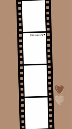 a film strip with hearts on it