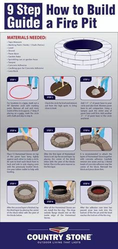 the instructions for how to build a fire pit