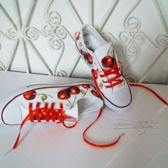 ♥ Cherry Sneakers, Hand Painted Sneakers, Cherry Shoes Art, Painted Shoes, Cherry Footwear, Cherries Art, Handpainted Sneakers, Cherries Shoes ♥ HAND PAINTED SNEAKERS by DiqnaDesign. ------- SIZE & DETAILS ------- Shoes are hand painted with professional water resistant textile paint DIFFERENT SIZES FOR WOMEN'S FOOTWEAR: EU size 36 ≈ US size 6 ≈ UK size 4 ≈ 22,5 cm ≈ 8,8 inches ------------------------------------------------------------------------------------ EU size 37 ≈ US size 7 ≈ UK si Casual Hand-painted Lace-up Custom Sneakers, Artistic Red Hand Painted Sneakers, Hand Painted White Low-top Canvas Shoes, White Hand Painted Low-top Canvas Shoes, Casual Hand Painted Low-top Canvas Shoes, Casual Hand Painted Red Sneakers, Casual Red Hand Painted Sneakers, Hand Painted Red Round-toe Sneakers, Hand Painted Red Sneakers With Round Toe