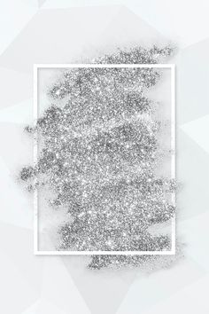 silver glitter in a square frame on a white background with an overlay effect to the center