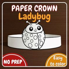 paper crown ladybug craft kit with instructions