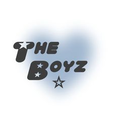 the boyz logo with stars in black on a blue and white background that says, the boyz