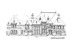 this is an artist's rendering of the front elevation of these luxury home plans