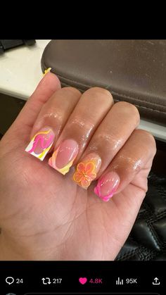 Knotless Hairstyle, November Scorpio, Beach Themed Nails, Pretty Vibes, Simple Acrylic, Birthday Hair, French Tip Acrylic Nails, Short Acrylic