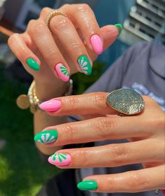 Summa Nails, Nails June, Hawaiian Nails, August Nails, Nail Color Ideas, Tropical Nails, Broken Nails, Smink Inspiration