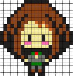 an image of a pixellated character in the form of a woman's head