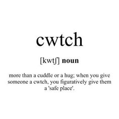 the definition of each word in an english language, including words such as'cwtch'and'fowl '