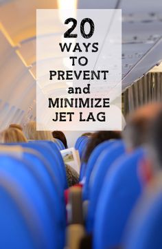 an airplane with the words 20 ways to prevent and minimize jet lag