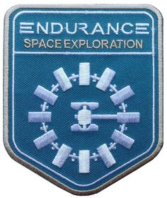 an embroidered patch with the words,'endurance space exploration '