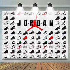 an advertisement for the jordan brand is displayed on a wall