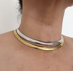 ~18k gold plated titanium steel. ~Tarnish free ~16' with additional 2" extension. ~ Perfect for layering or wear on its own. ~ Available in gold and silver. ~ We ship in 1-3 days. ~ All purchases come in gift ready packaging. Adjustable Gold Herringbone Necklace For Gift, Modern Tarnish Resistant Herringbone Necklace As Gift, Modern Tarnish Resistant Herringbone Necklace Gift, Modern Tarnish-resistant Herringbone Necklace As Gift, Gold Snake Chain Necklace, Nickel Free, Statement Gold Necklace, Necklace Layering, Gold Statement Necklace, Necklace Minimalist