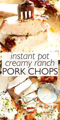 this instant pot creamy ranch pork chops recipe is so easy to make