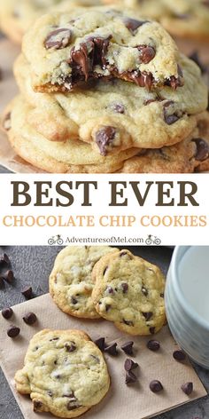 the best ever chocolate chip cookies are made with only 3 ingredients and they're so good to eat