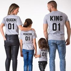 King Queen Prince Princess Family Matching T-Shirts King Queen Prince Princess, Queen Tee, Queen Princess, Mother Daughter Dress, Family Look, Family Matching Outfits, Mommy And Me Outfits, Matching Tees, Baby Shorts