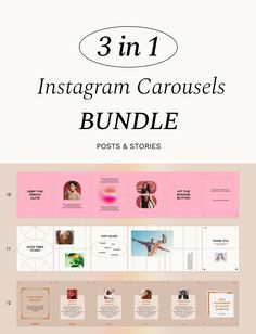 the 3 in 1 instagram carousels bundle includes photos and stories