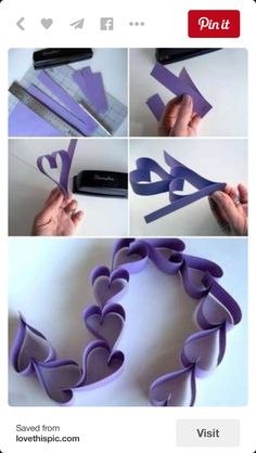 the steps to make an origami heart wreath