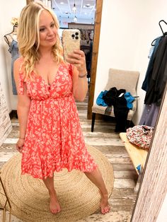 Capture summer's bright and feminine vibes with this Floral Print Ruffle Wrap Dress! Perfect for baby showers, bridal showers, and other sophisticated soirees, this dress features a sultry surplice neckline and a coral hue that'll have you beaming with joy! Wow them at church, in garden parties, or just struttin' down the street - it's an unforgettable look! Floral Print Ruffle Wrap Dress Surplice top with snap button closure, Self adjustable ties, Elastic waistline, Ruffle hem, Fully lined, Sur Feminine Vibes, Ruffle Wrap Dress, Surplice Top, Surplice Neckline, Garden Parties, Wrap Dress Floral, Bridal Showers, Floral Print Dress, Ruffle Hem