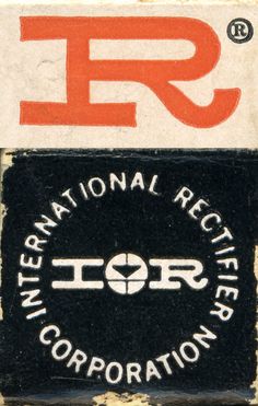 the international receiver corporation logo is shown in red and black on an old matchbox