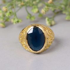 Welcome to My shop We provide the Excellent quality Jewelry to our Customers. Customer satisfaction is our first priority. Vintage brass ring with beautiful design. Handmade Items Product:- Ring Material:- Brass, 925 Sterling Silver Gemstone:- Blue Onyx We have 925 Sterling silver rings in all size for both men and women. We always use precious and semi precious gemstone for making jewelry. If you have any design in your mind so please let us know we will try our best to made it( For customization Making charges will apply). we give fast delivery service. If you have any questions or problem please contact us :- (naruto100798@gmail.com) Thank you. Oval Ring With Intricate Design For Gift, Intricate Design Oval Gift Rings, Vintage Signet Ring With Birthstone For Promise, Oval Rings With Intricate Design, Vintage Open Ring Birthstone Ring As Gift, Handmade Vintage Signet Ring For Promise, Vintage Open Ring Birthstone Ring For Gift, Vintage Handmade Signet Ring For Promise, Antique Handmade Engraved Ring For Promise