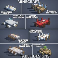 the different tables and chairs are labeled in this diagram, which shows how to use them