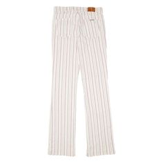 Item is in used condition. Item has a faint mark to the front. Item contains 13% linen. >Size: W28 L33 >Waist Size: 28" >Inside Leg: 33" >Rise: 9" >Hem: 8" Casual Pinstripe Linen Bottoms, Casual Pinstripe Linen Pants, Striped Straight Leg Cotton Jeans, Casual Linen Bottoms With Vertical Stripes, Striped Linen Straight Leg Pants, Striped Cotton Bottoms With Five Pockets, Casual Pinstripe Jeans With Straight Leg, Striped Relaxed Fit Straight Leg Jeans, Womens Trousers