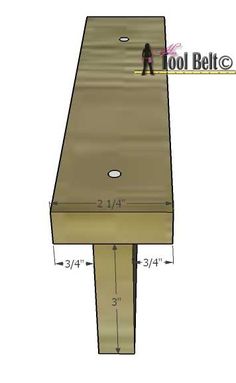 a drawing of a wooden table with measurements for the top and bottom section on it