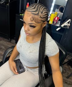 Cornrow Ideas, Straight Backs, Straight Back Braids, Cornrows Natural Hair, Back Braid, Short Box Braids Hairstyles, Helix Piercings