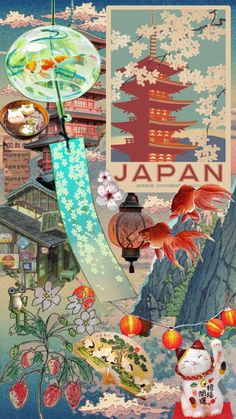 Japan, Collage, Art