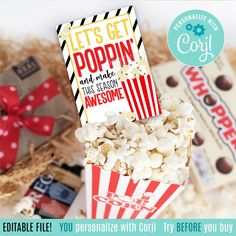 an image of popcorn and movie tickets on the table with text overlay that reads get ready for poppin'year thank you all to all you do