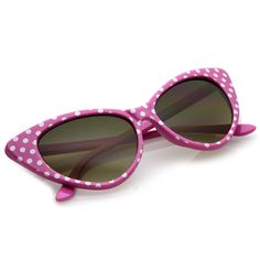 Women's Retro Polka Dot Oversize Cat Eye Sunglasses 50mm - sunglass.la Retro Pink Cat Eye Sunglasses, Cute Cat Eye Sunglasses For Summer, Retro Pink Cat Eye Sunglasses With Polarized Lenses, Retro Pink Cat Eye Sunglasses With Tinted Lenses, Retro Pink Polarized Cat Eye Sunglasses, Retro Pink Cat Eye Sunglasses For Summer, Spring Retro Cat Eye Sunglasses With Polarized Lenses, Cat Eye Colors, Fake Glasses