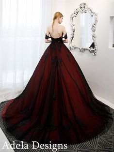 Dark Red Ball Gown, Burgundy Satin Dress, Burgundy Wedding Dress, Goth Wedding Dresses, Gothic Prom Dress, Wedding Dress With Corset, Black Wedding Dress Gothic, Red Ball Gown, Red Icons