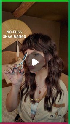 Long Shag Haircut With Short Bangs, Diy Shaggy Bangs, How To Style Shaggy Bangs, Diy Fringe Bangs, Bangs With Money Piece, How To Cut Shaggy Bangs, Self Cut Bangs, How To Cut Your Own Bangs, Shaggy Cut With Bangs