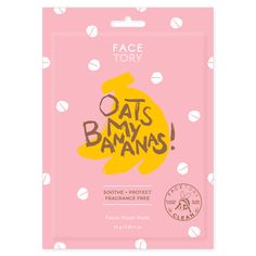 facetory oats my bananas soothing facial sheet mask in use Banana Facial, Banana Mask, Banana Fiber, Korean Facial, Facial Sheet Mask, Face Sheet Mask, Hydrating Mask, Sheet Mask, Uneven Skin