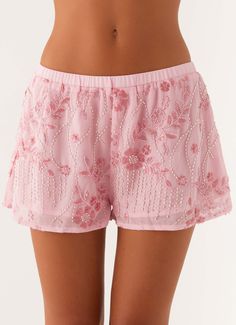 Mercer Sequin Mini Shorts - Pink Beaded Material, Sequin Mini, Mini Shorts, Short Film, Workout Clothes, Low Rise, Two Piece, Turn Ons, Pink