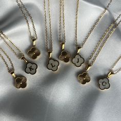 Discover the magic of personalized elegance. 🍀 Clover Charms Initial Pendant – Where luck meets luxury. Wear your initial, wear your fortune. Material: 18K Gold Plated over Stainless Steel. Finished with anti-tarnish processing (allergic skin safe + nickel and lead-free). Does not tarnish. Sweet Necklace, Clover Charm, Lucky Clover, Initial Jewelry, Stainless Steel Pendant, Initial Pendant, Gorgeous Necklaces, Initial Necklace, Beautiful Necklaces