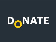 the word donate on a black background with yellow and white letters that spell out don't