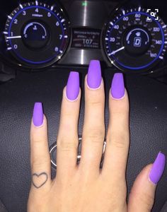 Matte Purple Nails, Simple Nail Art Designs, Acrylic Nails Coffin, Easy Nail Art, Matte Nails