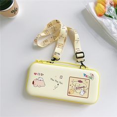 Sanrio Nintendo Switch Bag - Juneptune Kawaii Yellow Travel Bag, Yellow Kawaii Travel Bag, Yellow Kawaii Style Travel Bags, Kawaii School Bag With Rectangular Case, Kawaii Rectangular Case Bag For Everyday Use, White Cartoon Travel Bags, White Cartoon Style Travel Bags, Cute Rectangular Travel Bags, Cartoon Style Rectangular Travel Bags