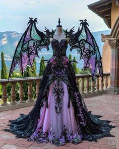 Spooky Costumes, Dark Wedding, Dress Design Sketches, Halloween Bat, Fairytale Dress, Masquerade Ball, Fantasy Dress