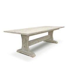 an old wooden table is shown on a white background, with no people around it