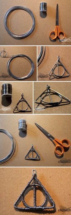 the instructions for making harry potter's house made out of metal wire and scissors